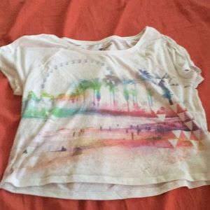 White, kinda see through, carnival top.